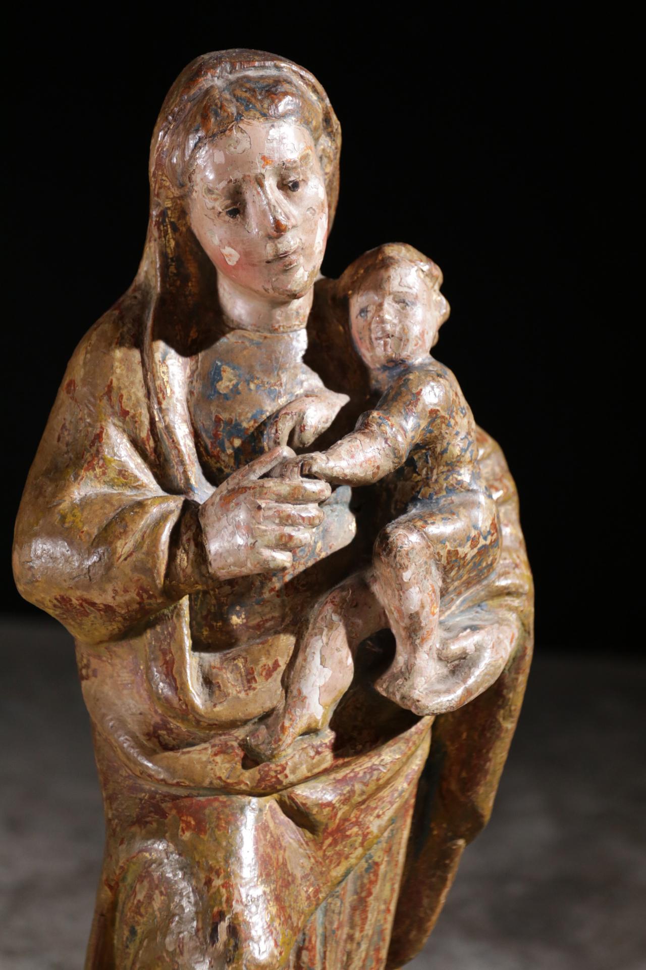 wooden madonna and child