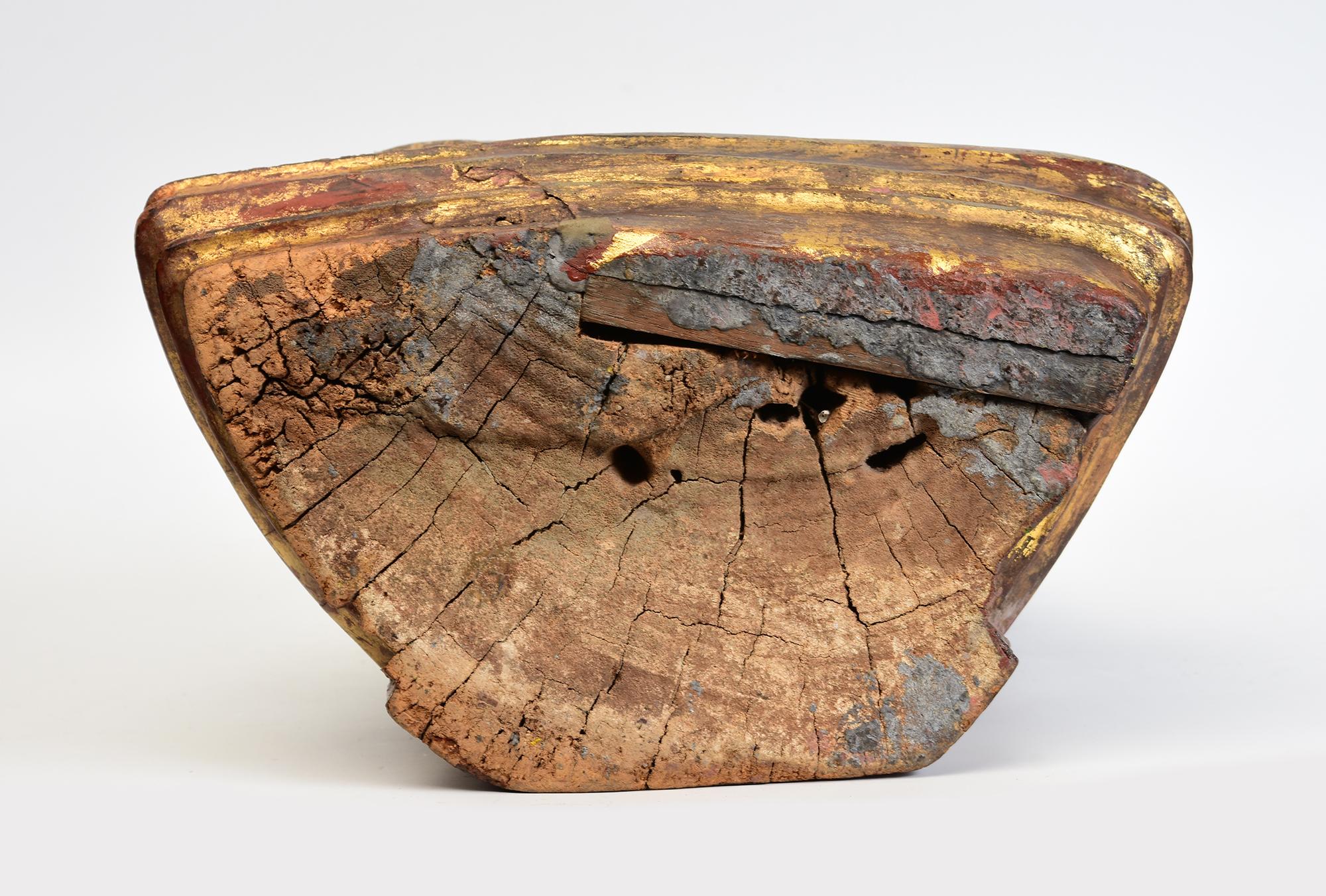 17th Century, Shan, Antique Burmese Wooden Seated Buddha For Sale 8