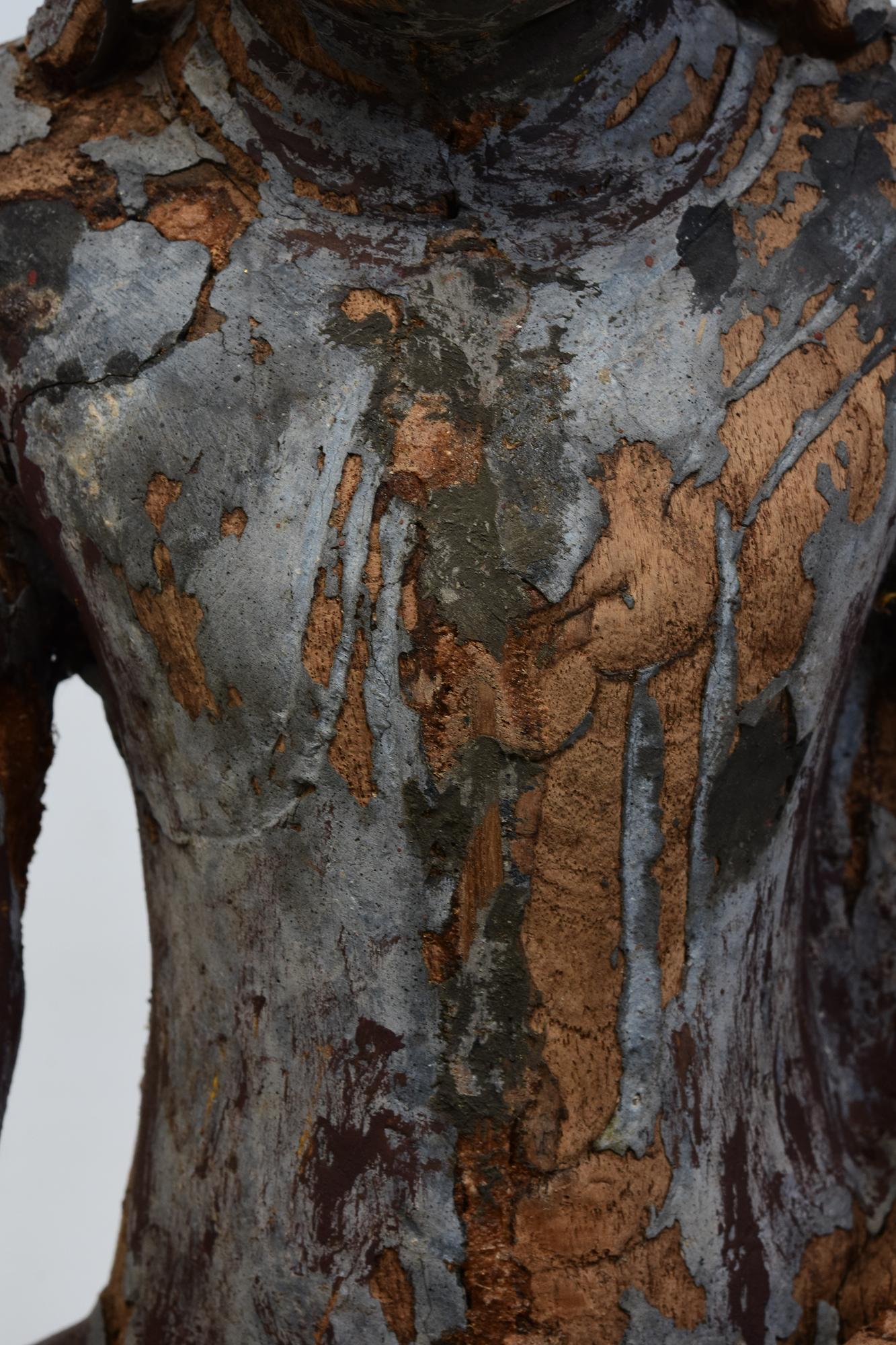 Siglo XVII, Shan, Buda sentado de madera birmano antiguo Birmano en venta