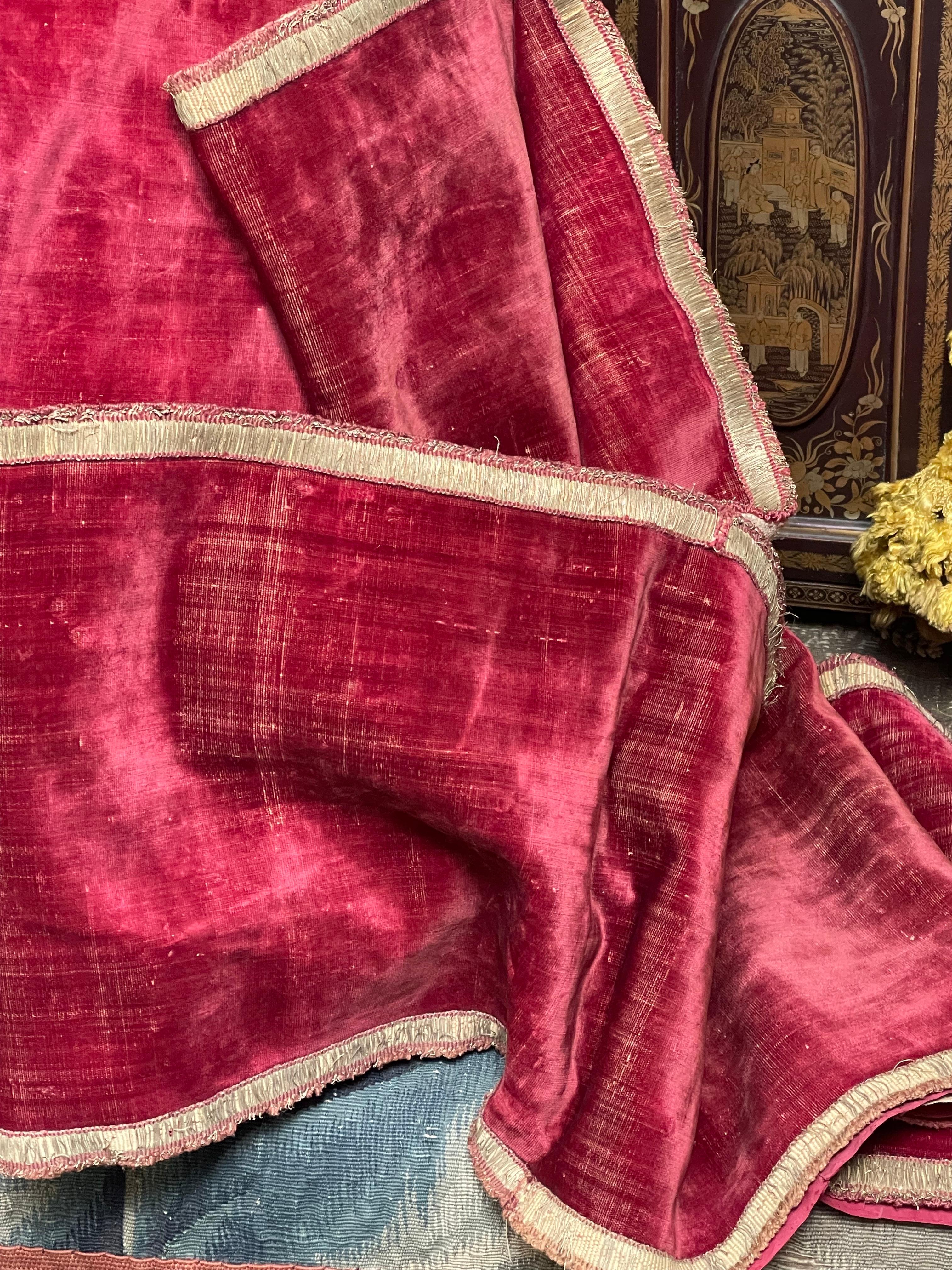 Belle Époque 17th Century Silk Velvet Panel