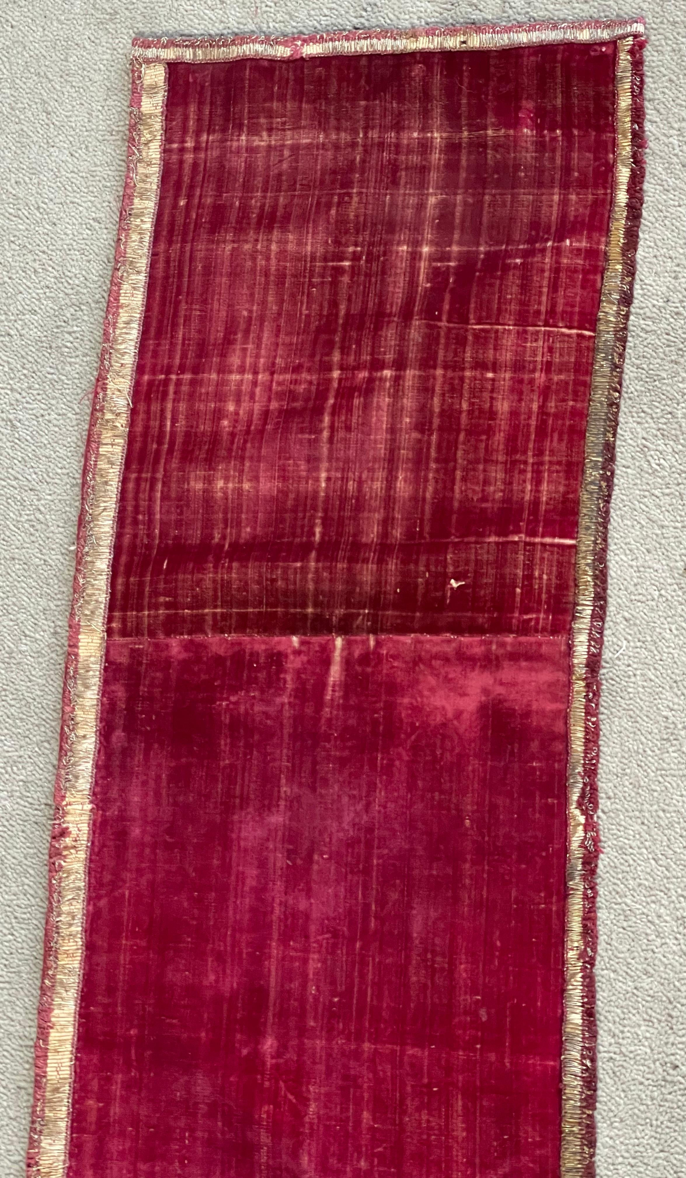 17th Century Silk Velvet Panel In Good Condition In Canterbury, GB