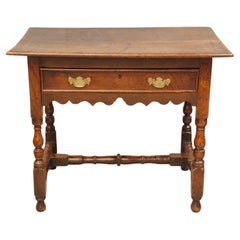 Antique 17th Century Single Drawer Oak Side Table