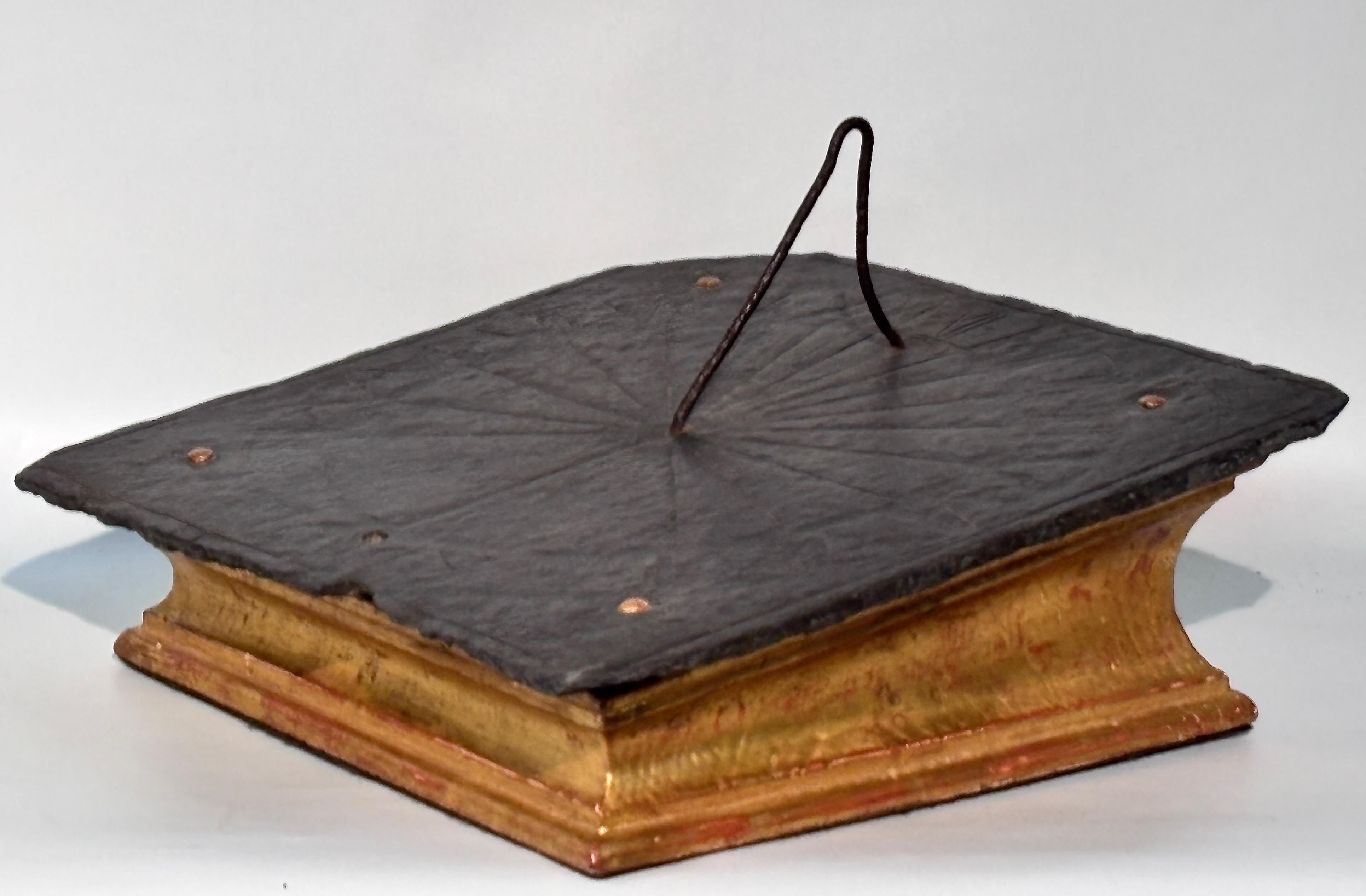 European 17th Century Slate Sundial, Decorated And Dated For Sale