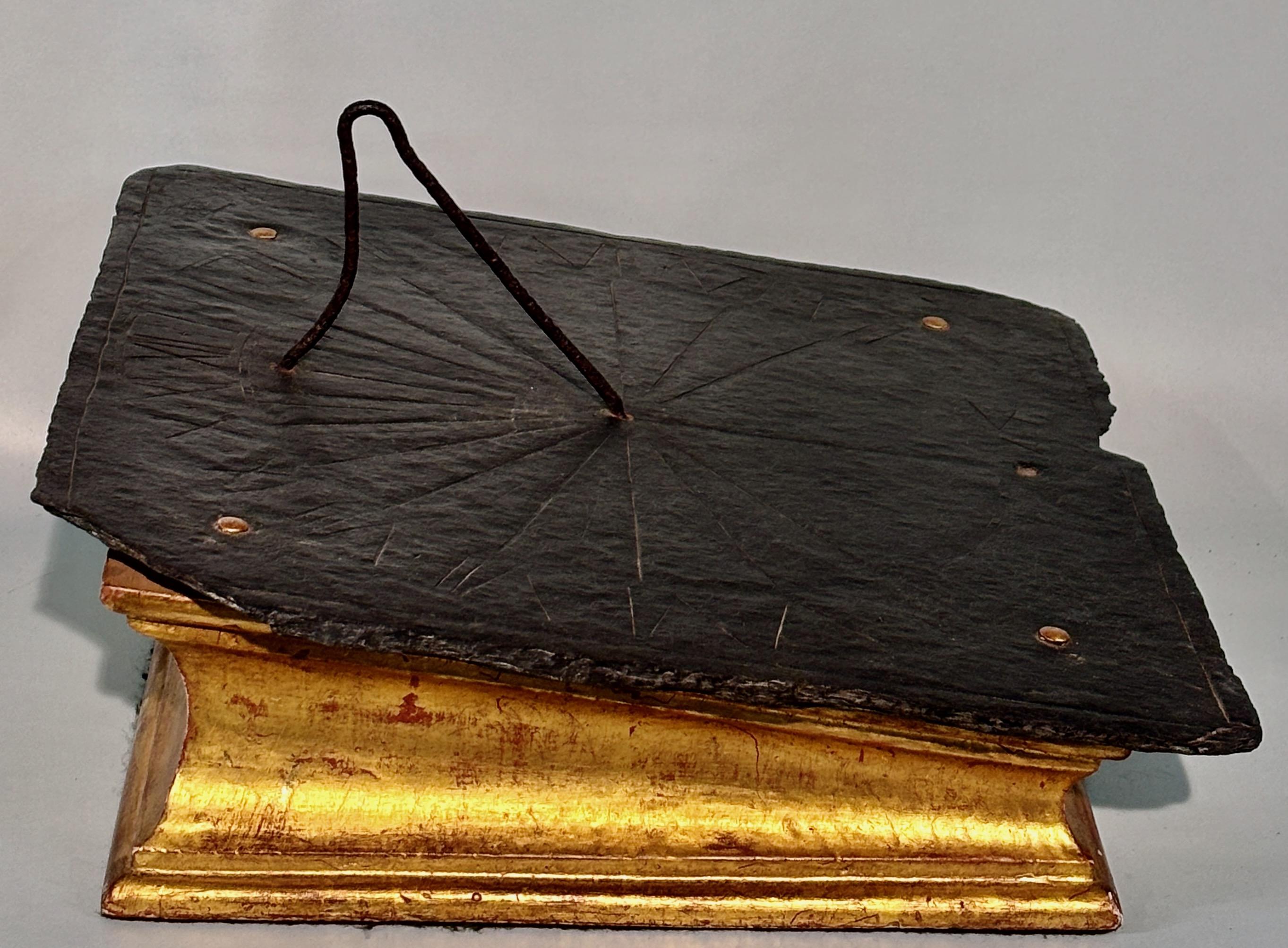17th Century Slate Sundial, Decorated And Dated In Good Condition For Sale In San Francisco, CA
