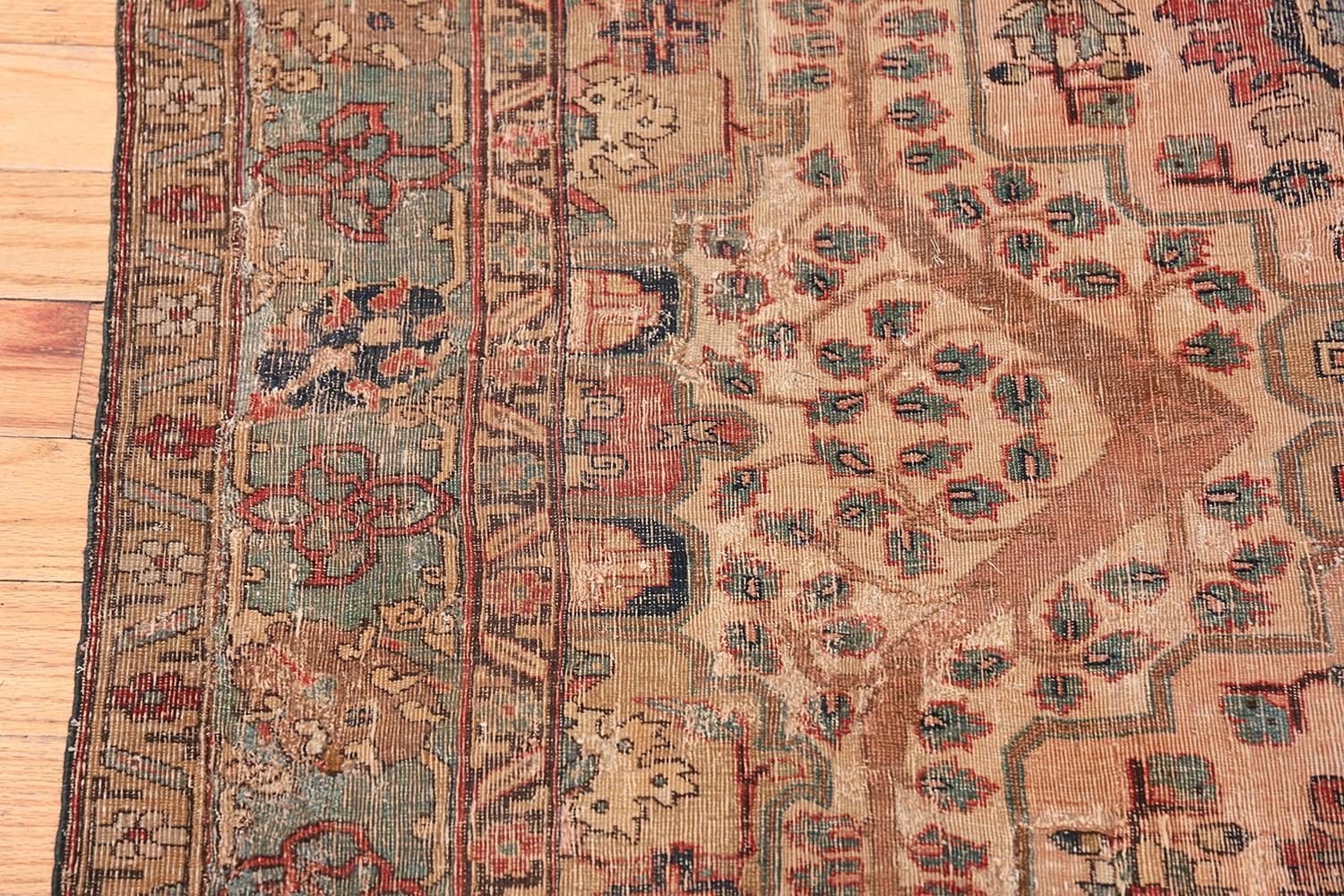 Small size 17th century Persian Khorassan rug, Country of Origin / rug type: Persian rug, Circa date 17th century. Size: 4 ft 5 in x 5 ft 9 in (1.35 m x 1.75 m)

 