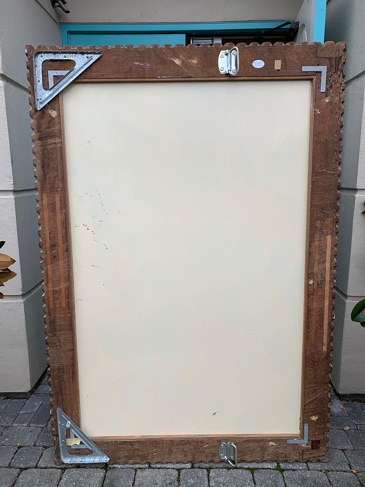 17th century South American colonial large gilded mirror.