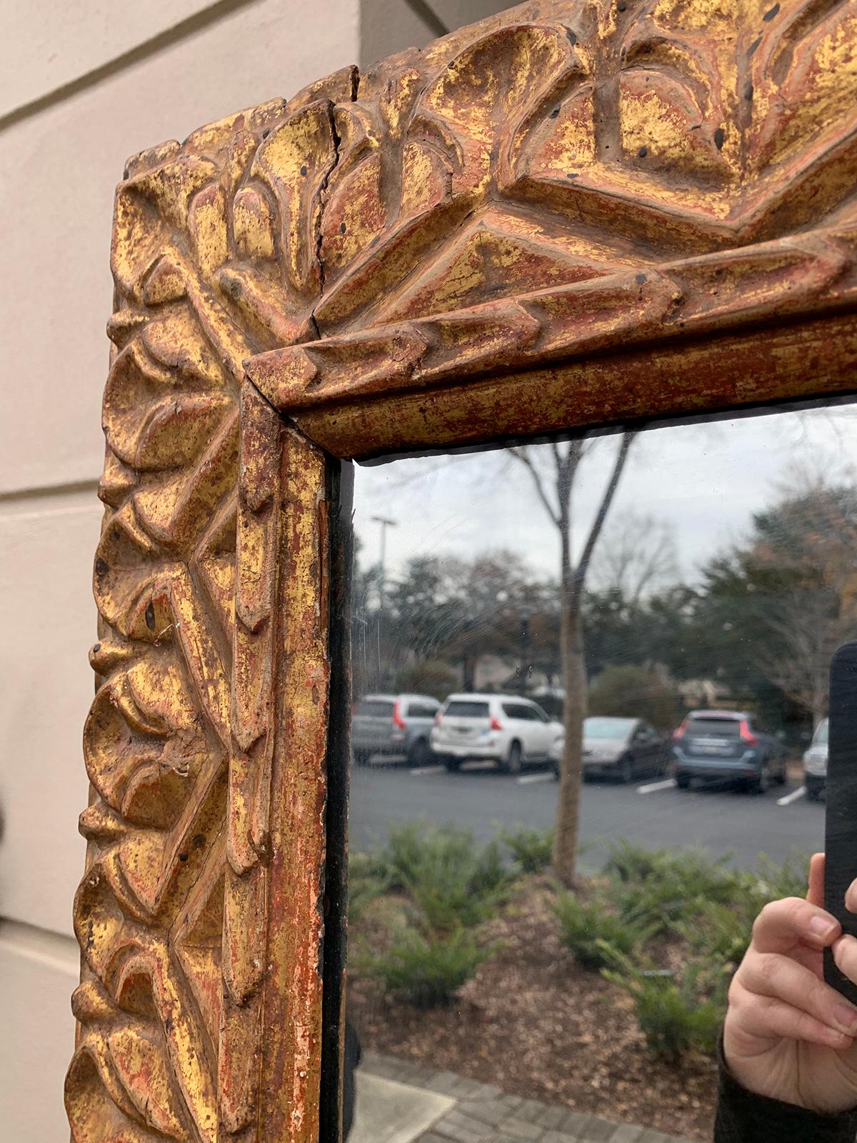 17th Century South American Colonial Large Gilded Mirror In Good Condition In Atlanta, GA
