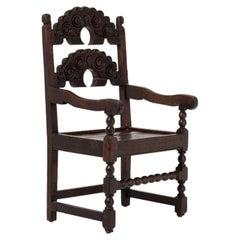 17th Century South Yorkshire Joined Oak Armchair