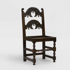 17th century South Yorkshire oak backstool