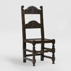 17th century South Yorkshire oak backstool, or chair - antique