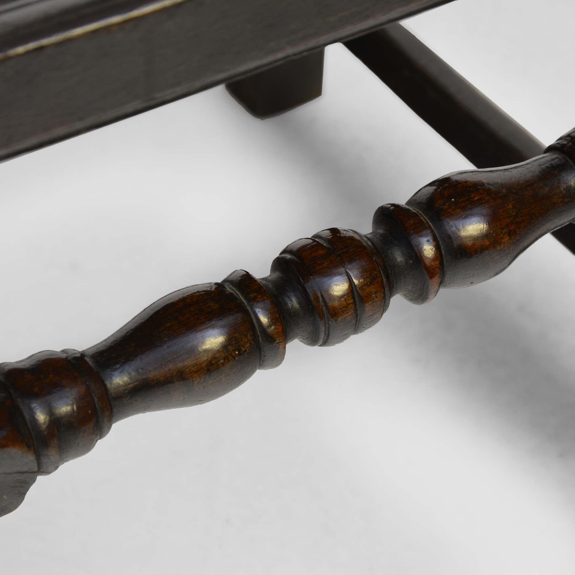 17th century South Yorkshire oak backstool, or chair - antique For Sale 3
