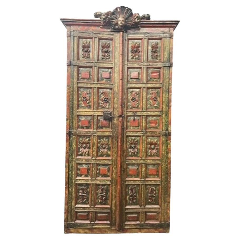 17th Century Spanish Baroque Walnut and Iron Cupboard