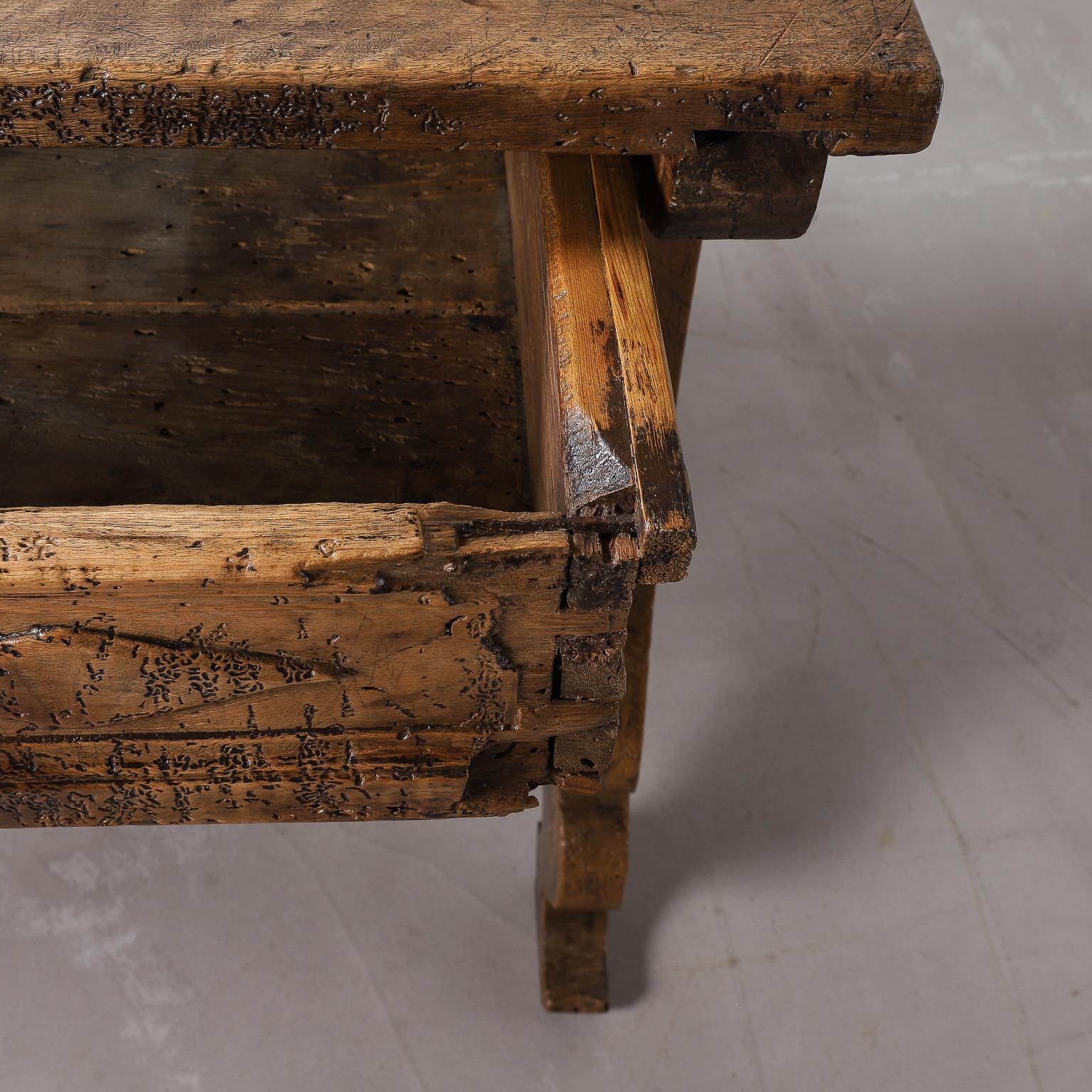 17th Century Spanish Baroque Walnut Writing Desk with Iron Details 10