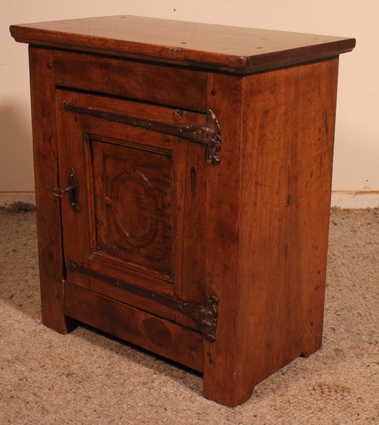 17th Century Spanish Bedside Table Or Small Walnut For Sale