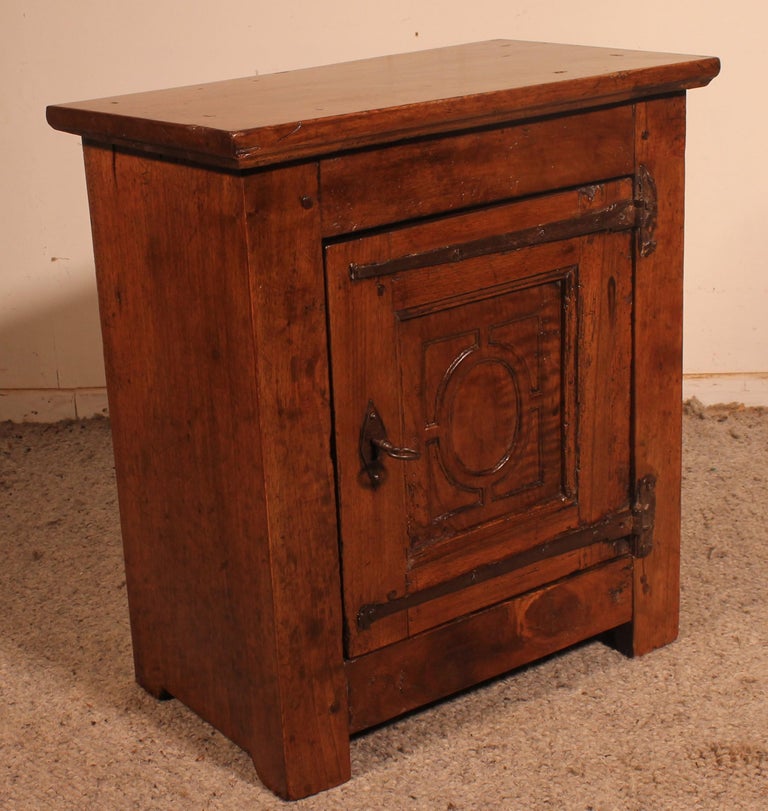 17th Century Spanish Bedside Table Or Small Walnut For Sale