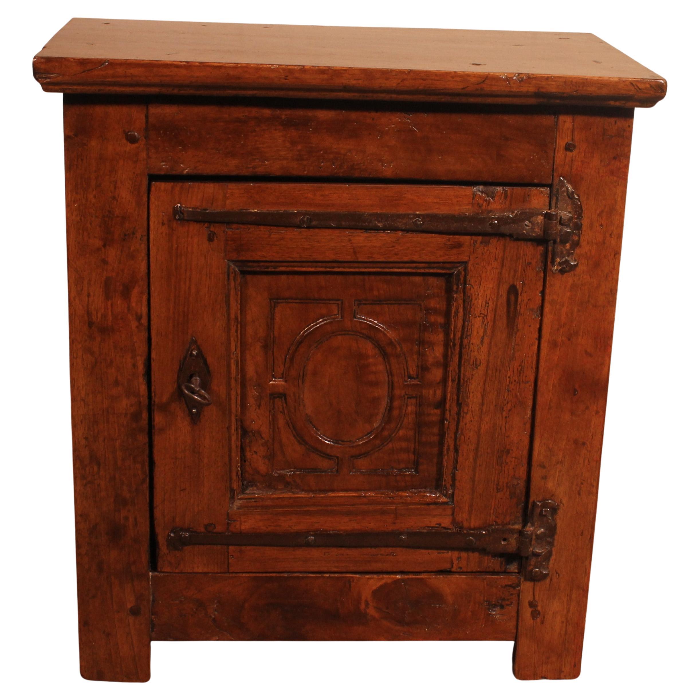 17th Century Spanish Bedside Table Or Small Walnut For Sale