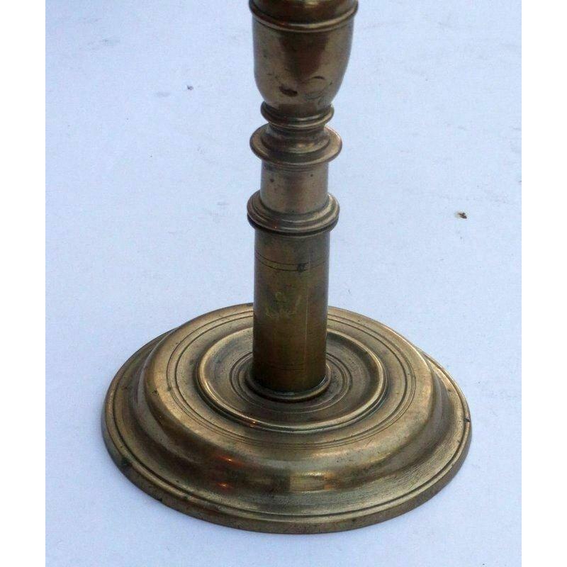 17th Century Spanish brass candlestick holder.
 12.5