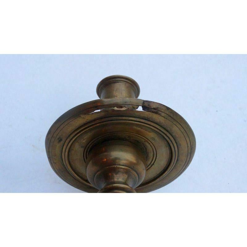 Spanish Colonial 17th Century Spanish Brass Candlestick Holder