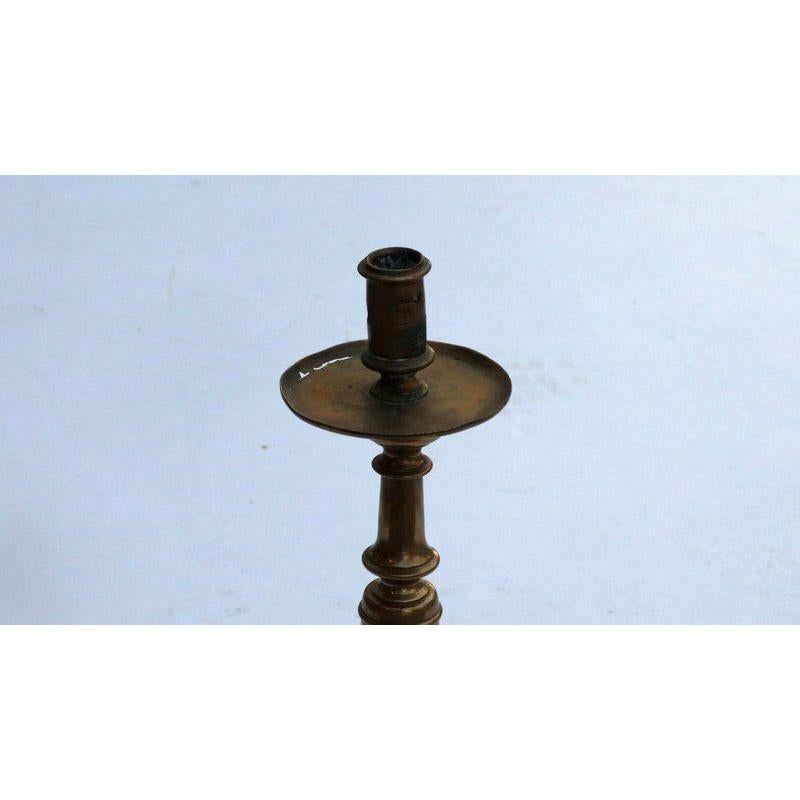 18th Century and Earlier 17th Century Spanish Brass Candlestick Holder