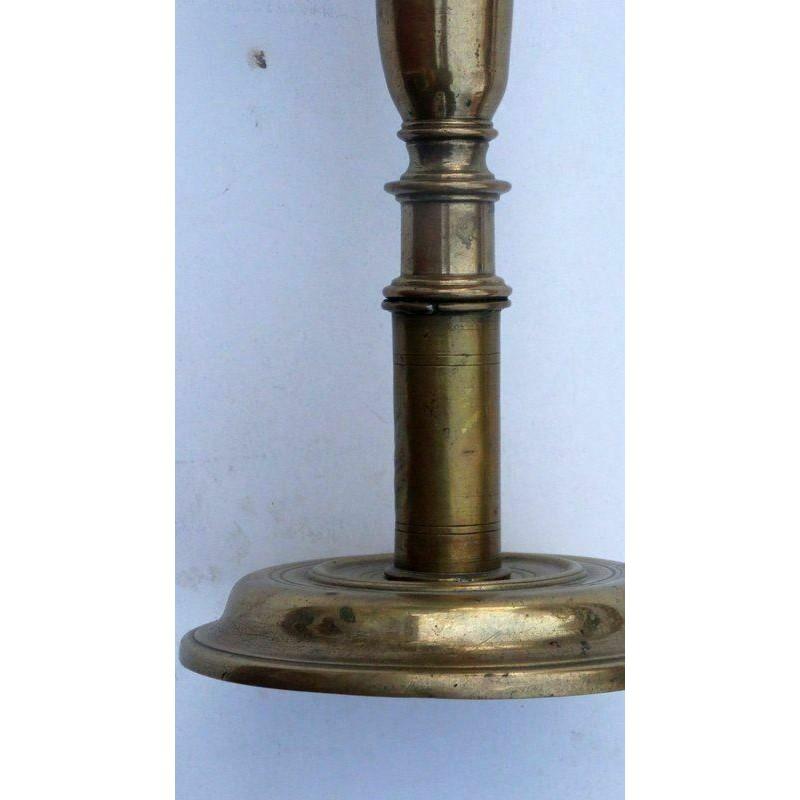 17th Century Spanish Brass Candlestick Holder 1