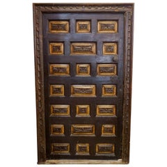 17th Century Spanish Carved Door with Frame