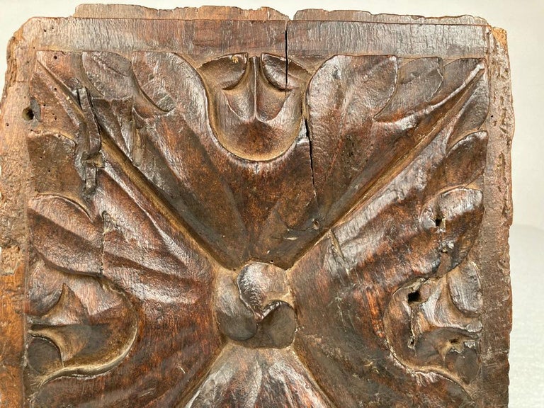 17th Century Spanish Carved Walnut Door Panel For Sale 6