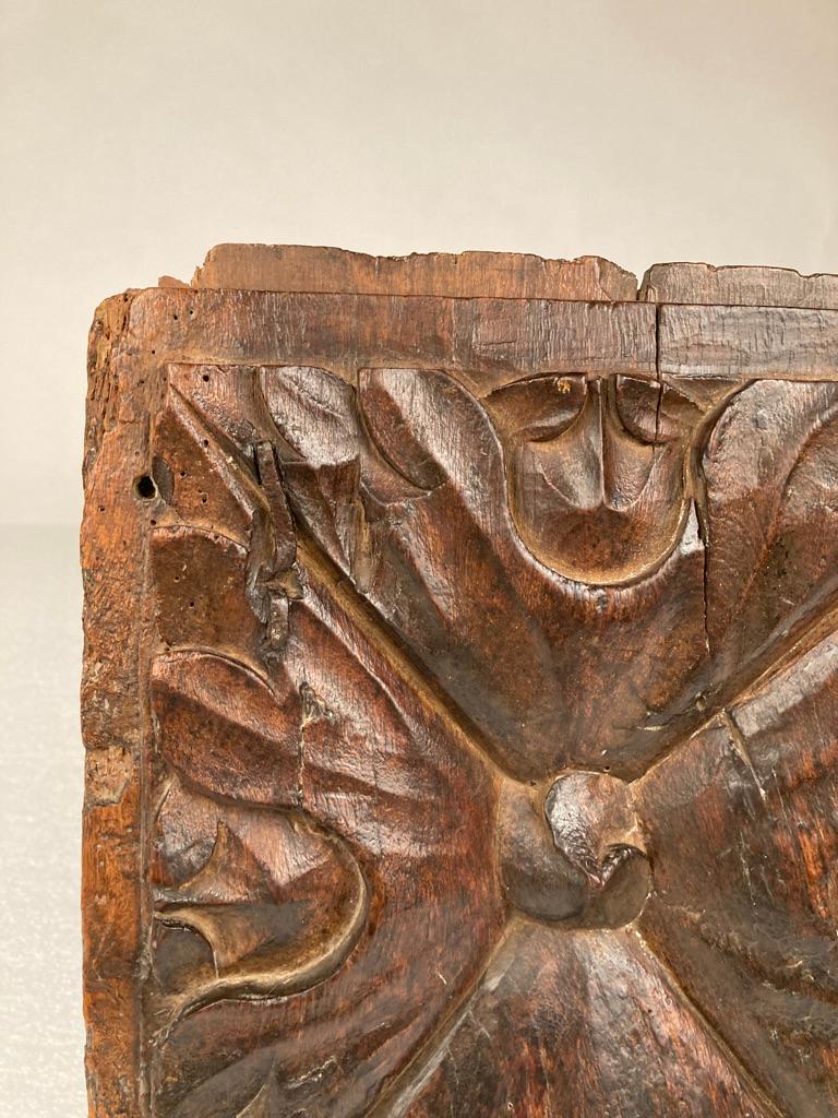 17th Century Spanish Carved Walnut Door Panel For Sale 4