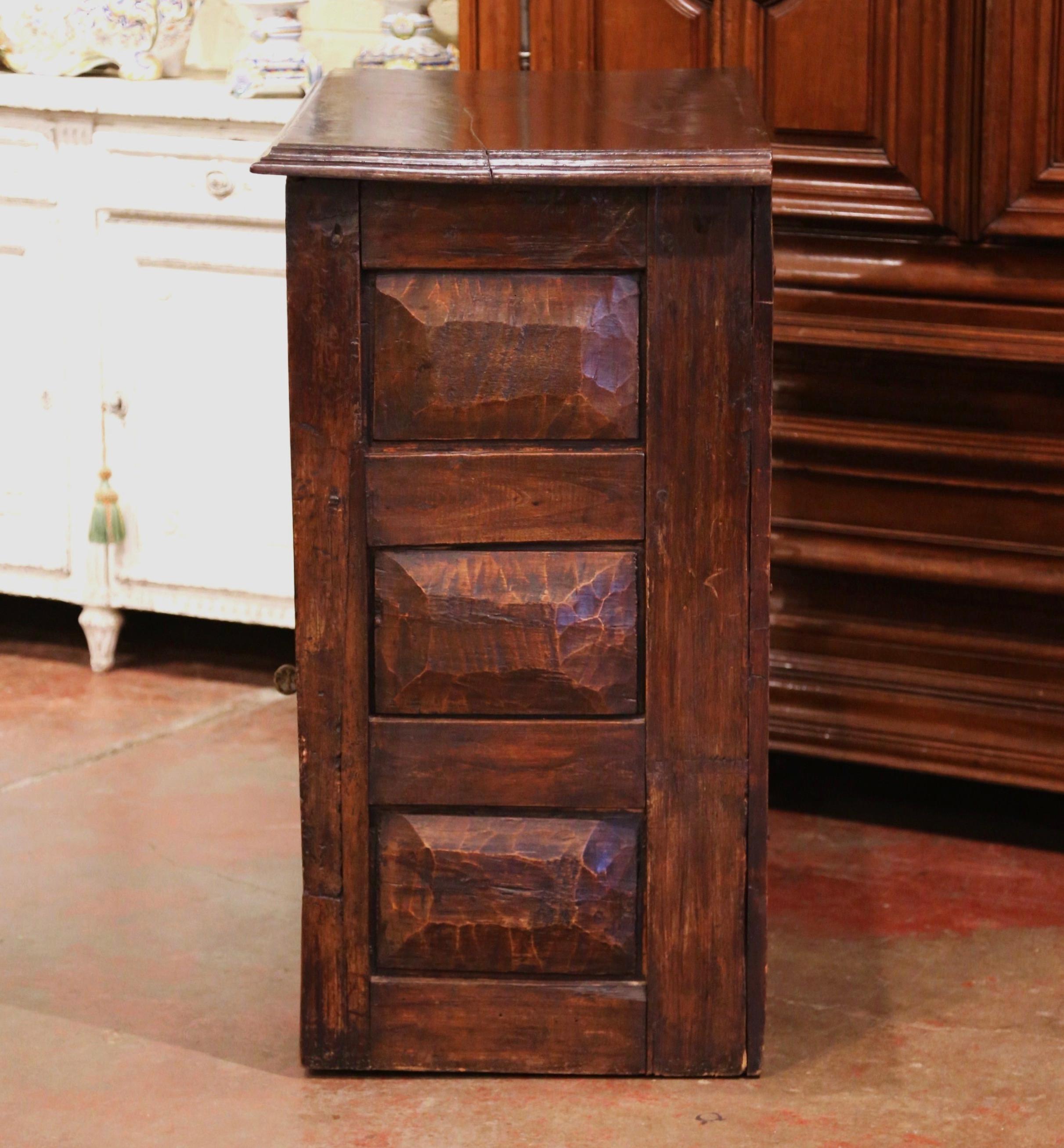 17th Century Spanish Catalan Carved Walnut Two-Door Buffet Cabinet 8