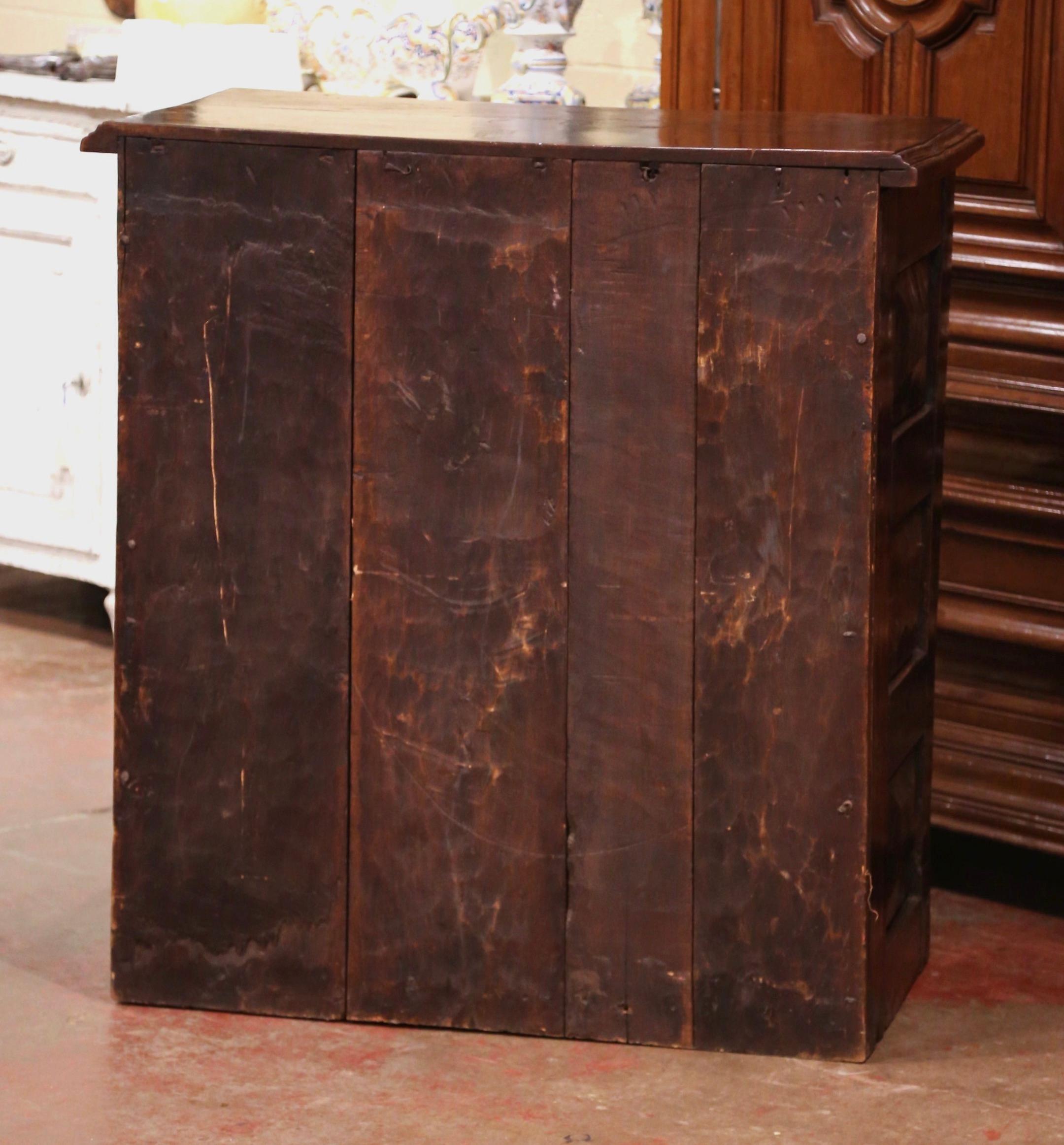 17th Century Spanish Catalan Carved Walnut Two-Door Buffet Cabinet 9
