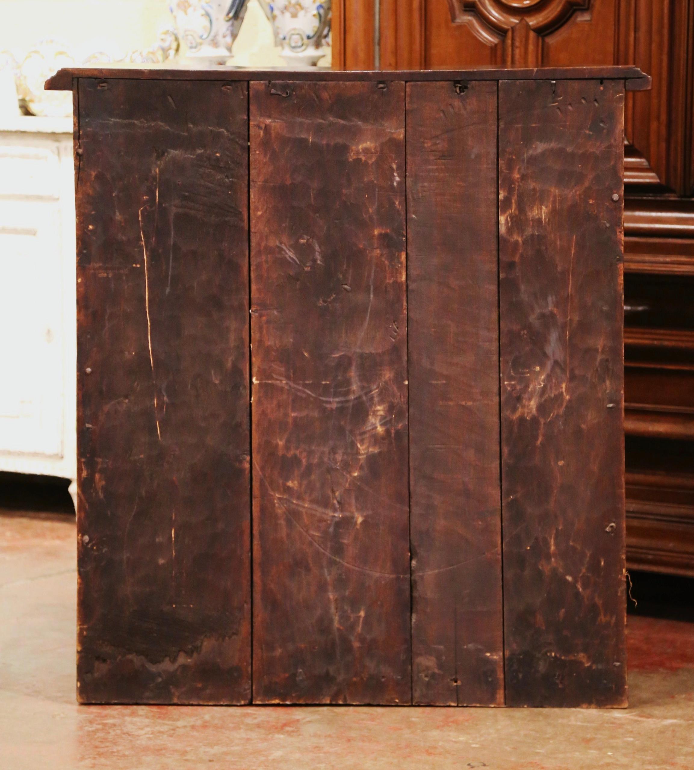 17th Century Spanish Catalan Carved Walnut Two-Door Buffet Cabinet 10