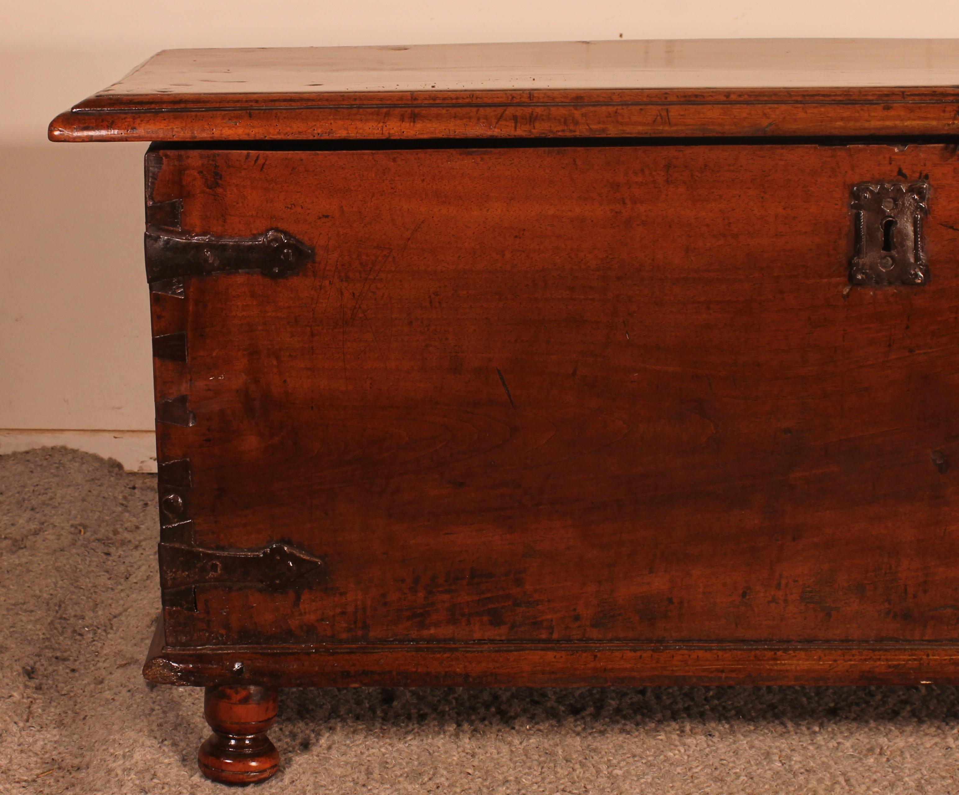 18th Century and Earlier 17th Century Spanish Chest In Walnut For Sale