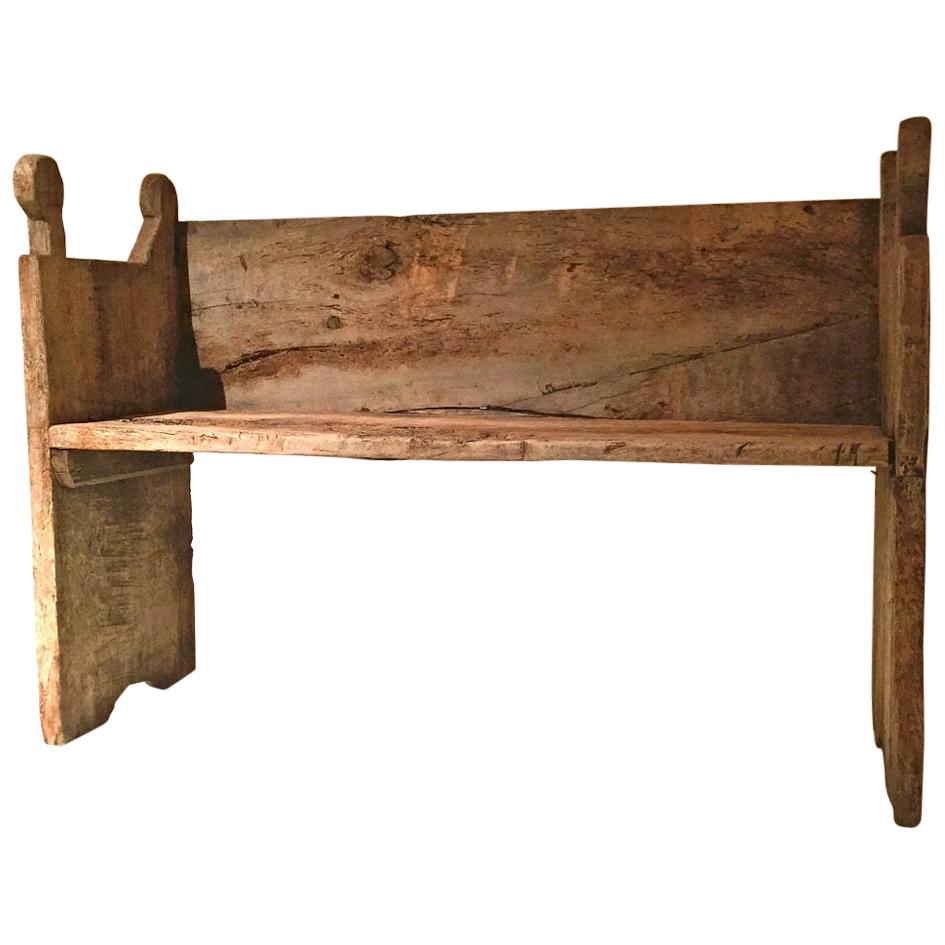 17th Century Spanish Chestnut Bench Settee