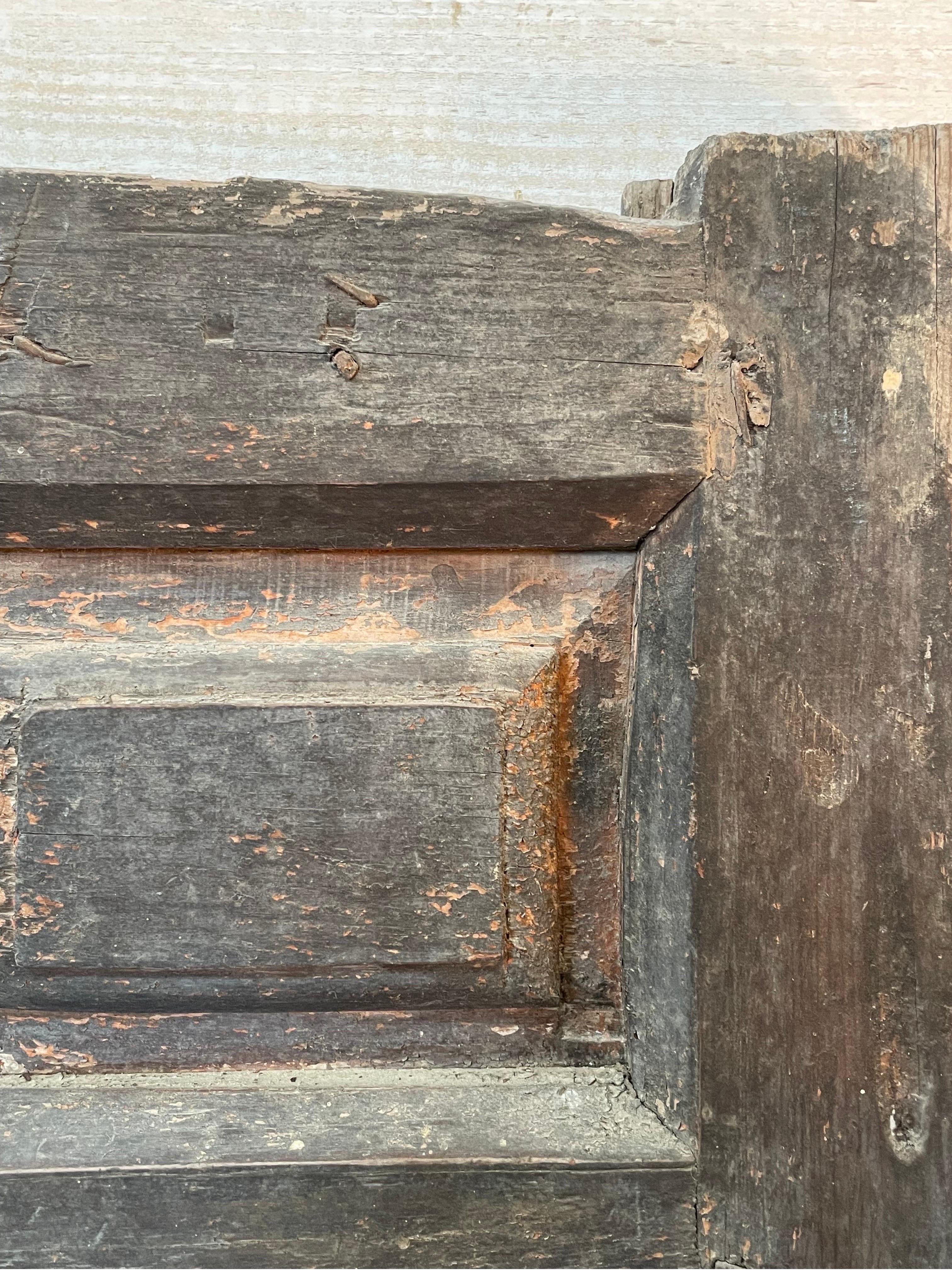 17th Century Spanish Chestnut Door In Distressed Condition In Houston, TX