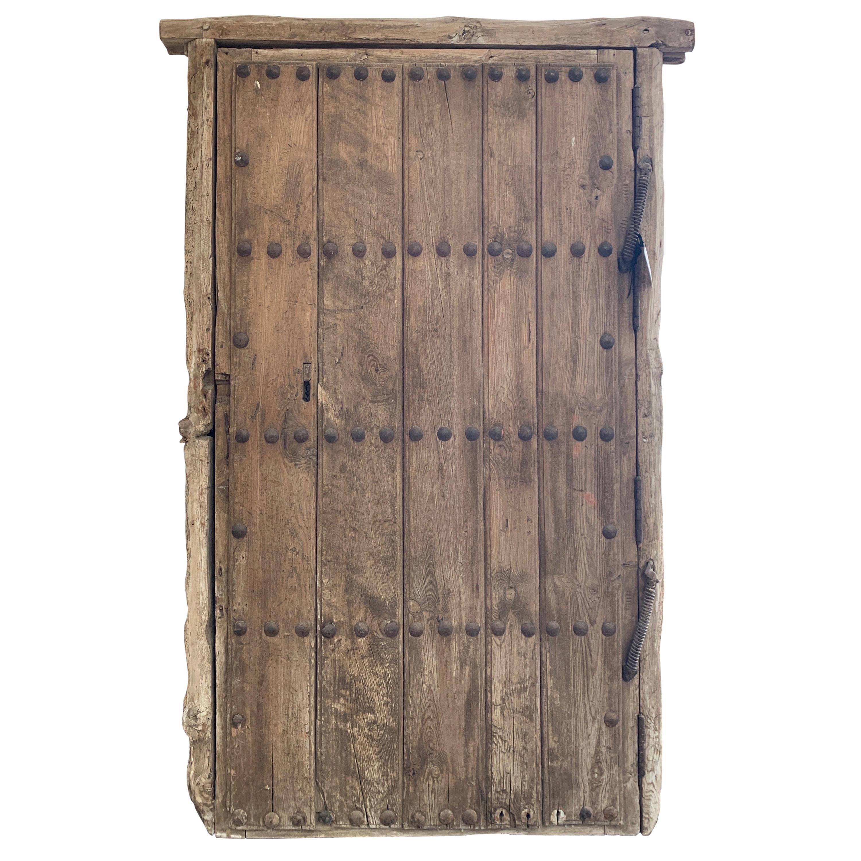 17th Century Spanish Chestnut Wood Door with Iron For Sale