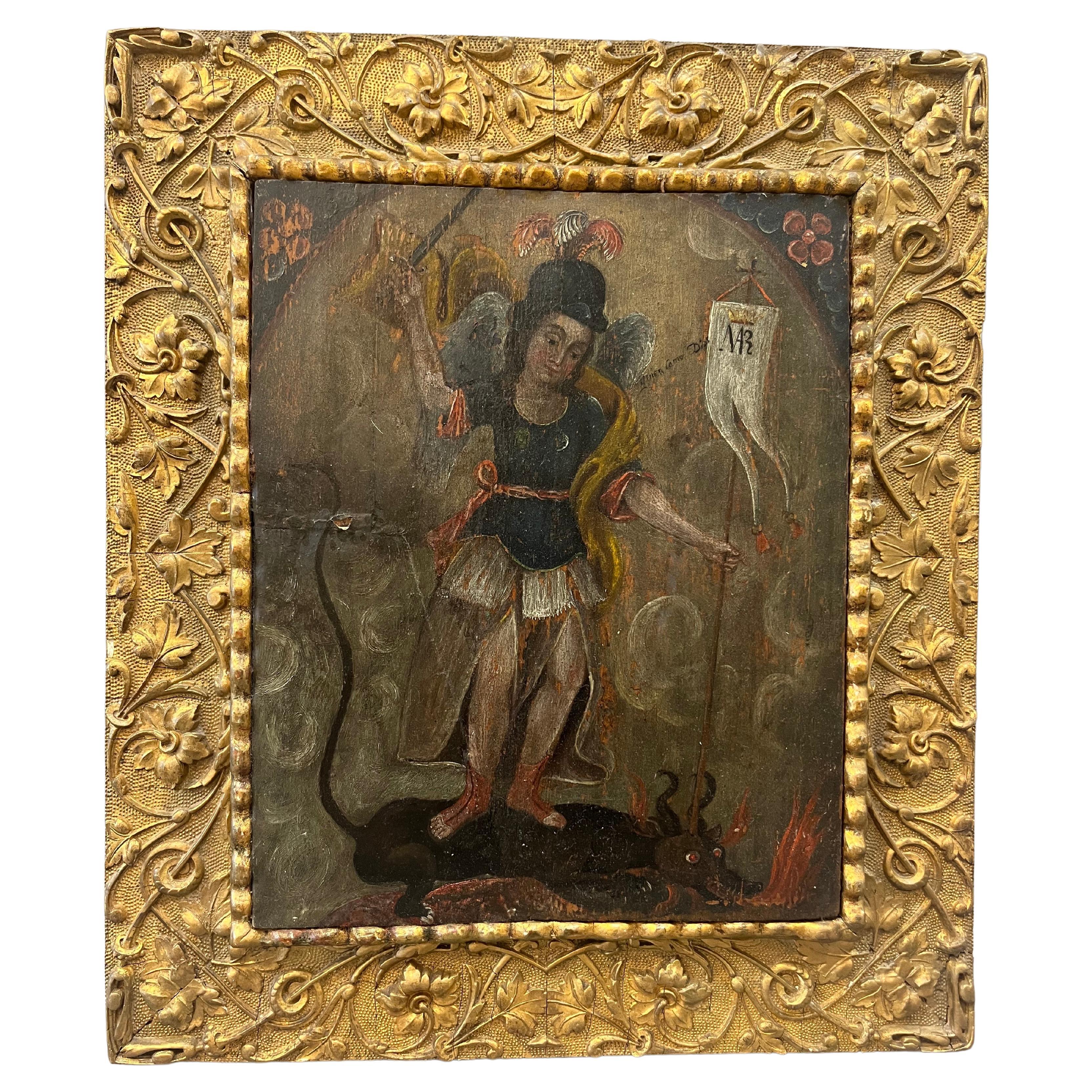 17th Century Spanish Colonial Peruvian Painting For Sale