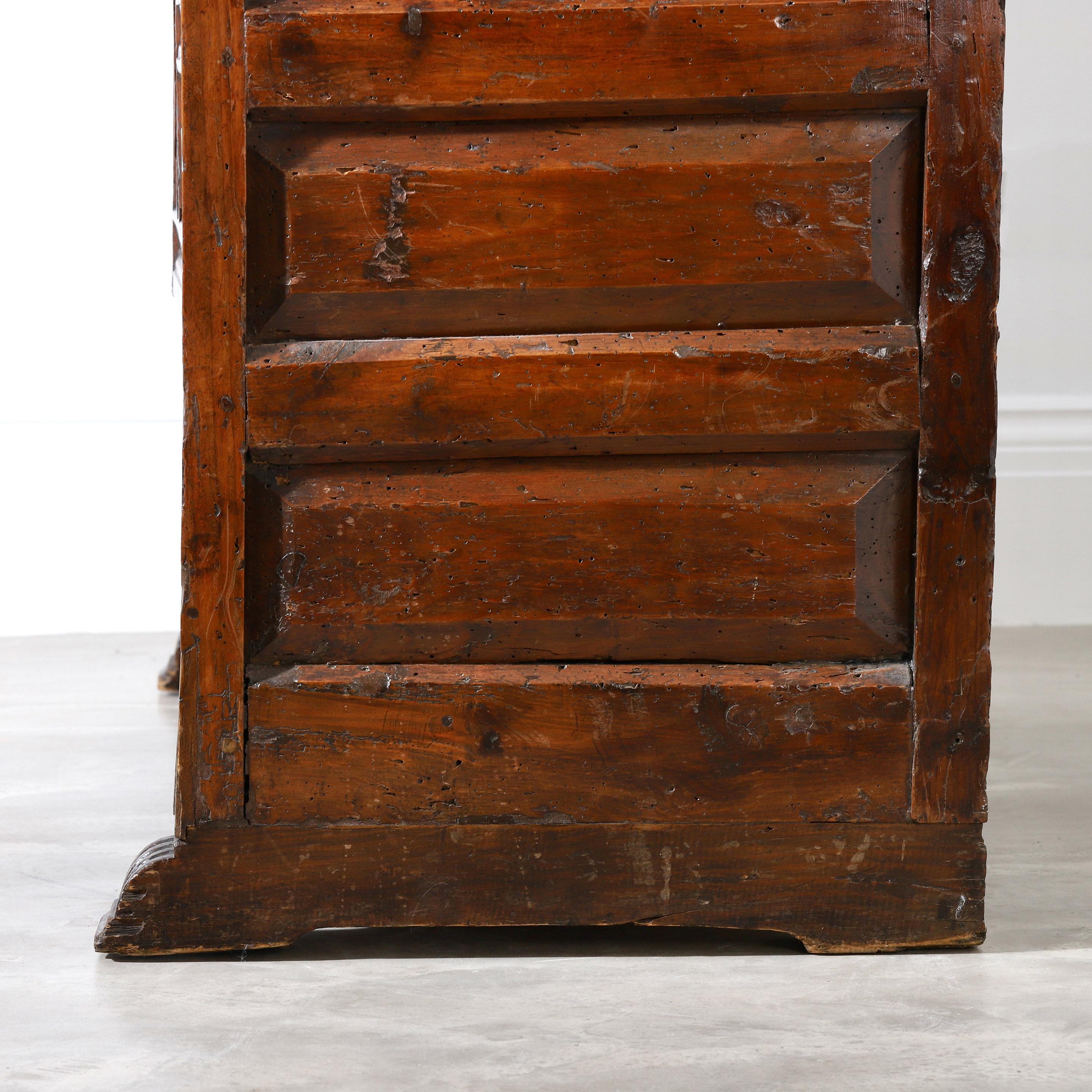 17th Century Spanish Cupboard with Geometric Panels 2