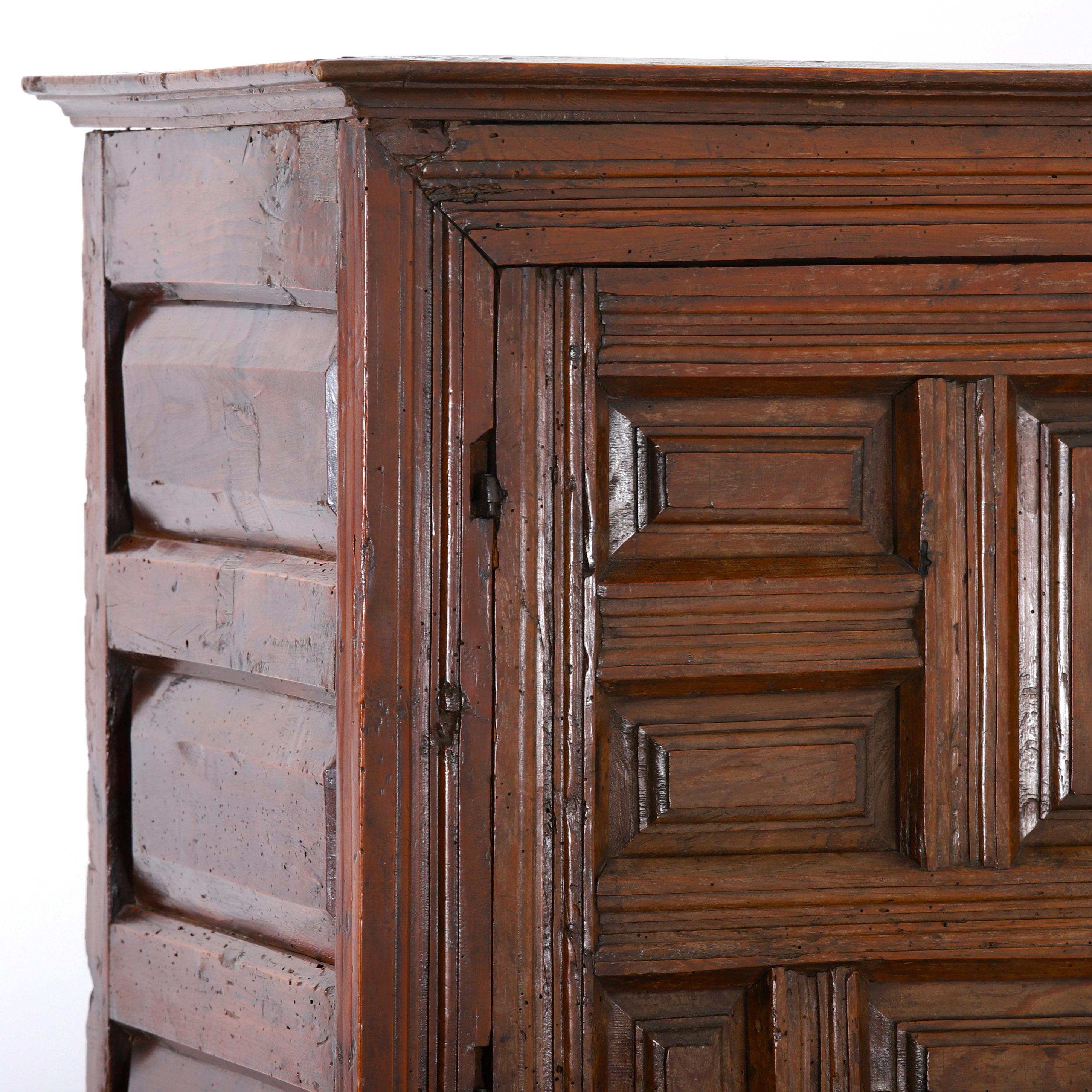 18th Century and Earlier 17th Century Spanish Cupboard with Geometric Panels