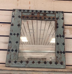 17th Century Spanish Door Frame Mirror with Original Hardware