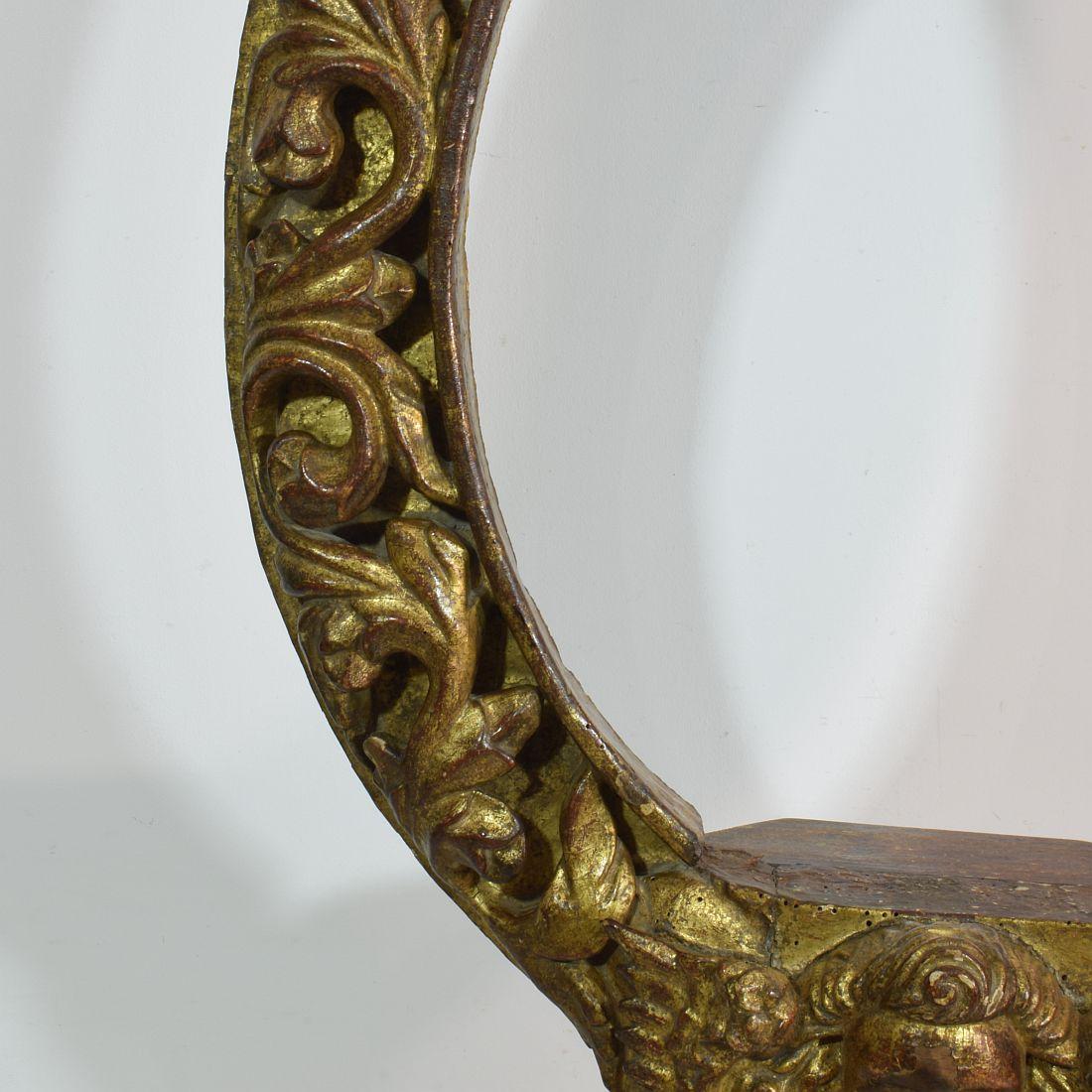 17. Jahrhundert, spanischer Barockaltar aus Gildeholz mit Engelskopf im Angebot 4