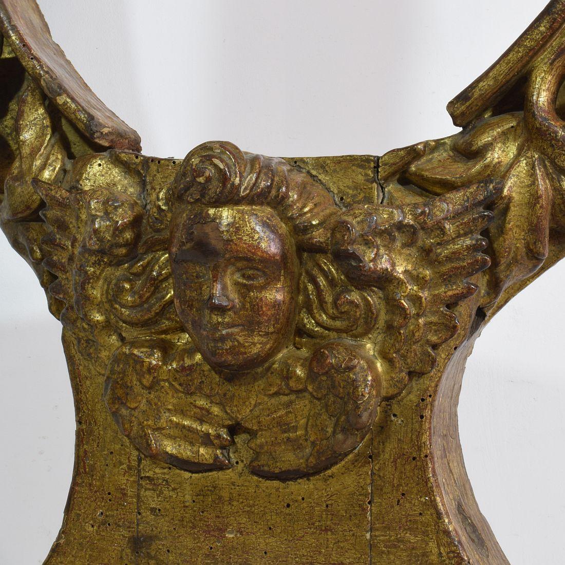 17. Jahrhundert, spanischer Barockaltar aus Gildeholz mit Engelskopf im Angebot 7