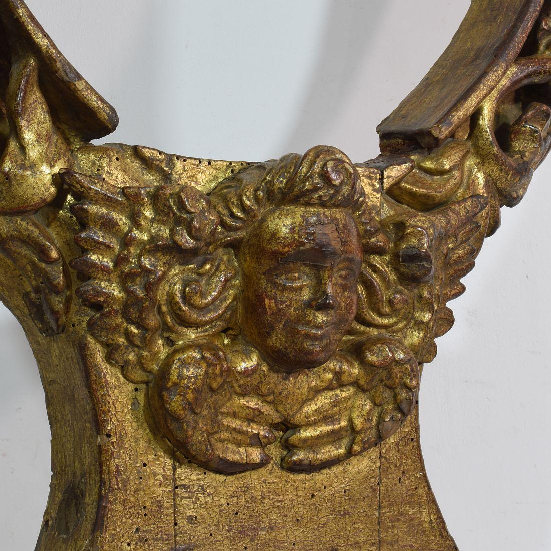 17. Jahrhundert, spanischer Barockaltar aus Gildeholz mit Engelskopf im Angebot 8