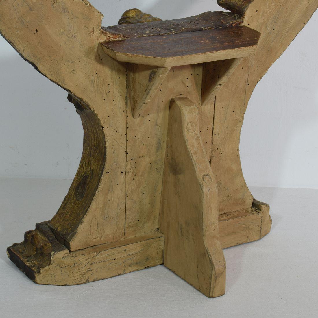 17. Jahrhundert, spanischer Barockaltar aus Gildeholz mit Engelskopf im Angebot 10