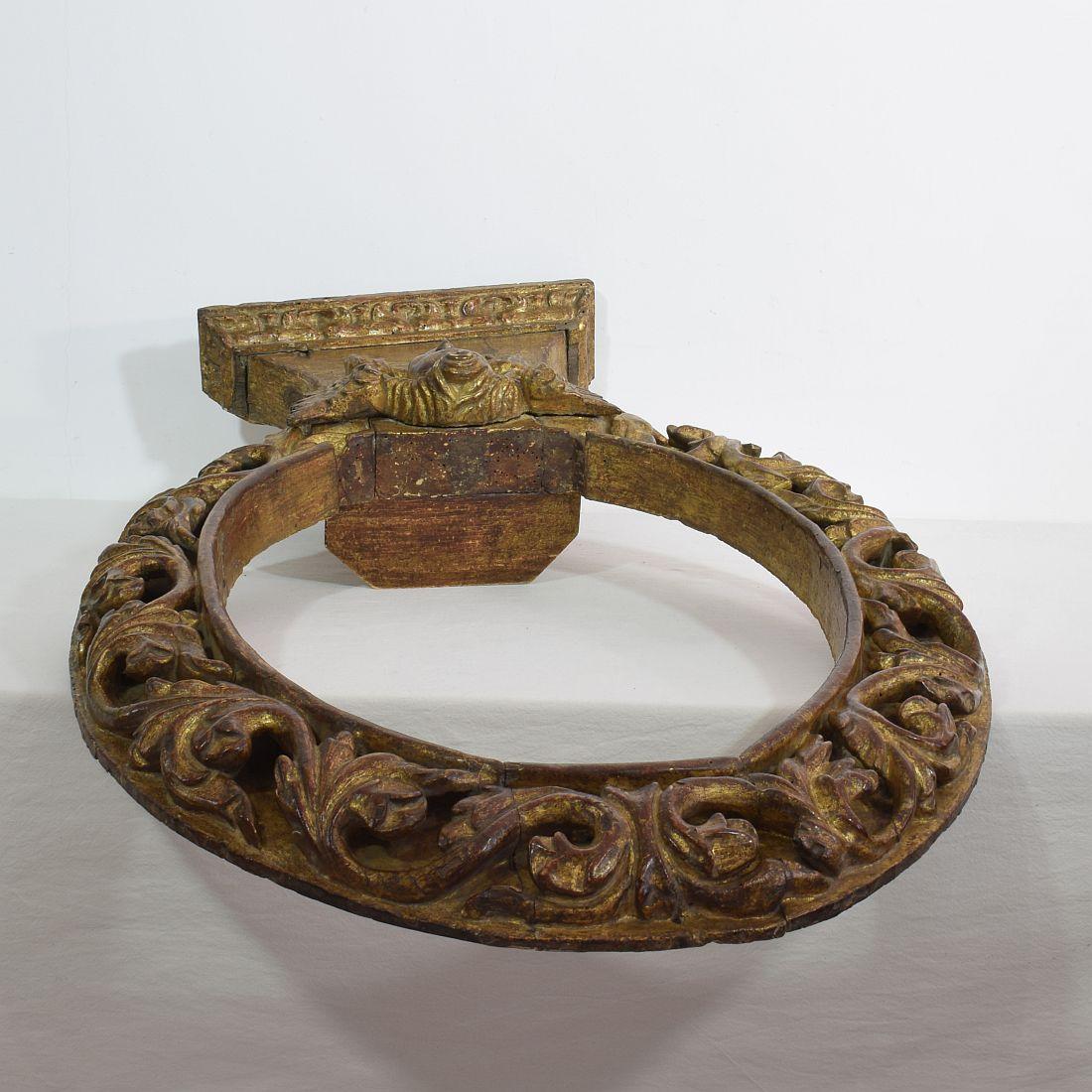 17. Jahrhundert, spanischer Barockaltar aus Gildeholz mit Engelskopf im Angebot 11