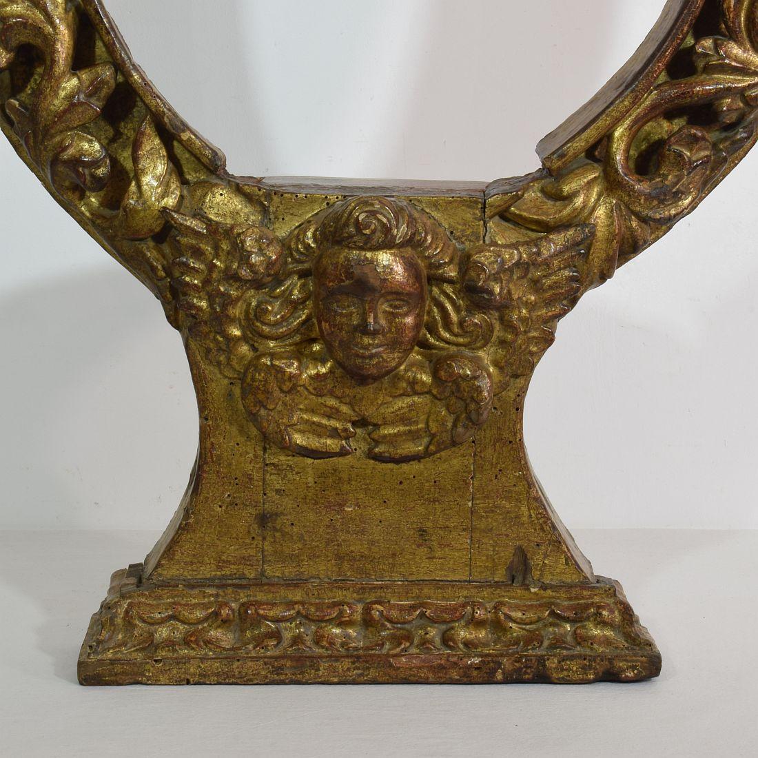 17. Jahrhundert, spanischer Barockaltar aus Gildeholz mit Engelskopf im Angebot 1