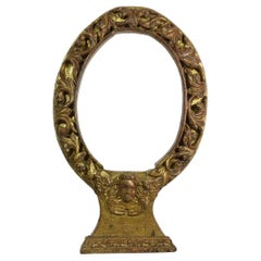 17th Century, Spanish Giltwood Baroque Altarpiece with Angel Head