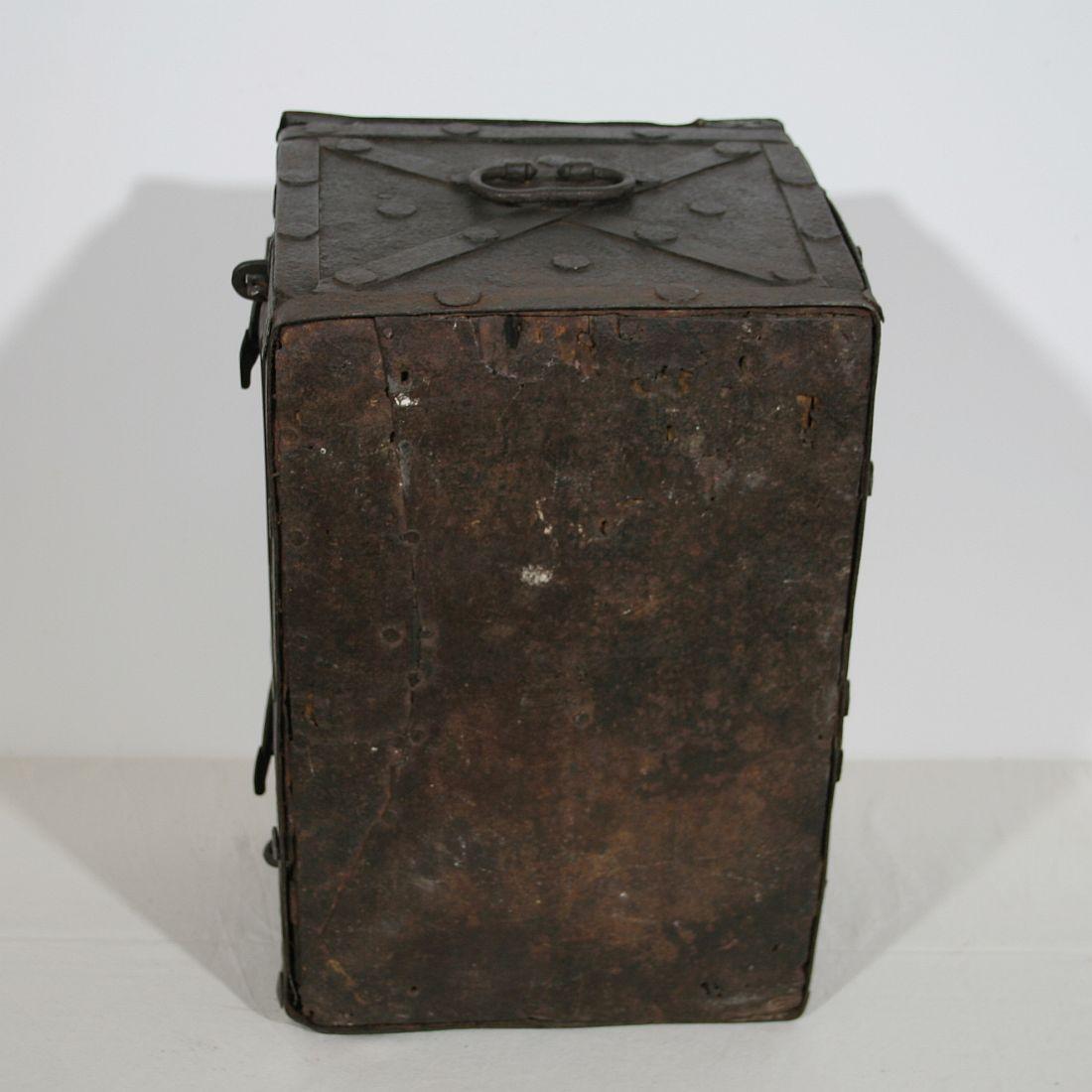 17th Century Spanish Iron with Wood Strongbox 5