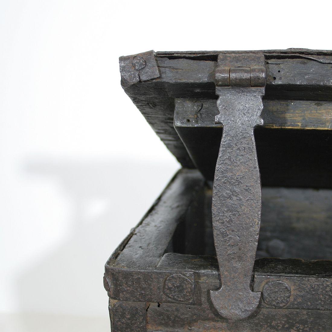 17th Century Spanish Iron with Wood Strongbox 9