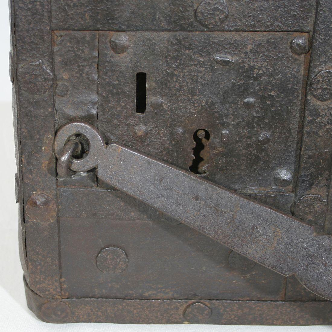 17th Century Spanish Iron with Wood Strongbox 14