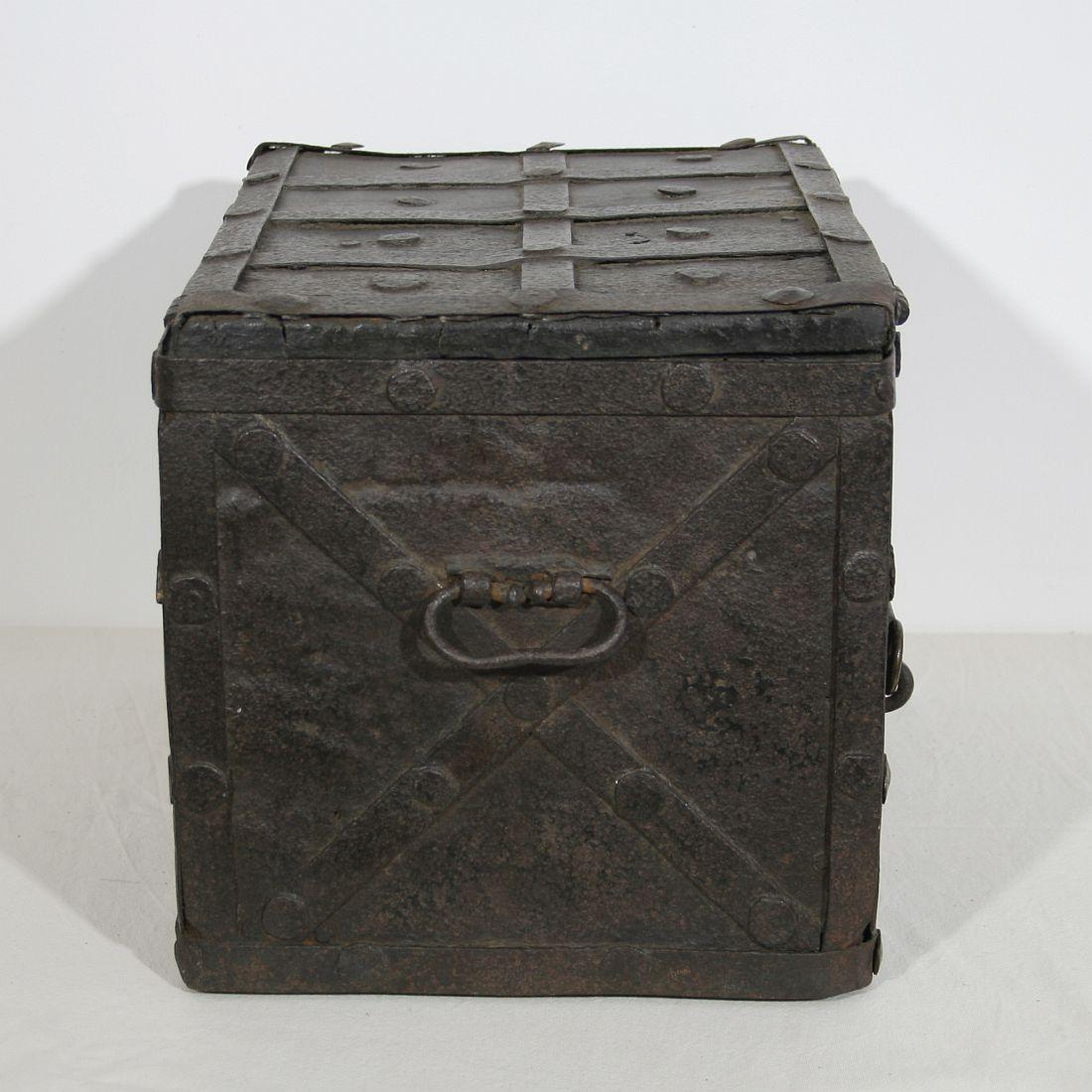 18th Century and Earlier 17th Century Spanish Iron with Wood Strongbox