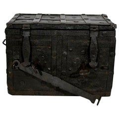 Antique 17th Century Spanish Iron with Wood Strongbox